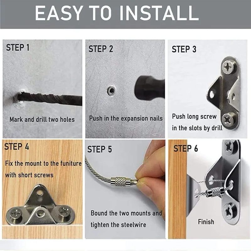 6 Sets Anti Tip Furniture Anch - Earthquake Anchor Strap 评论和价格