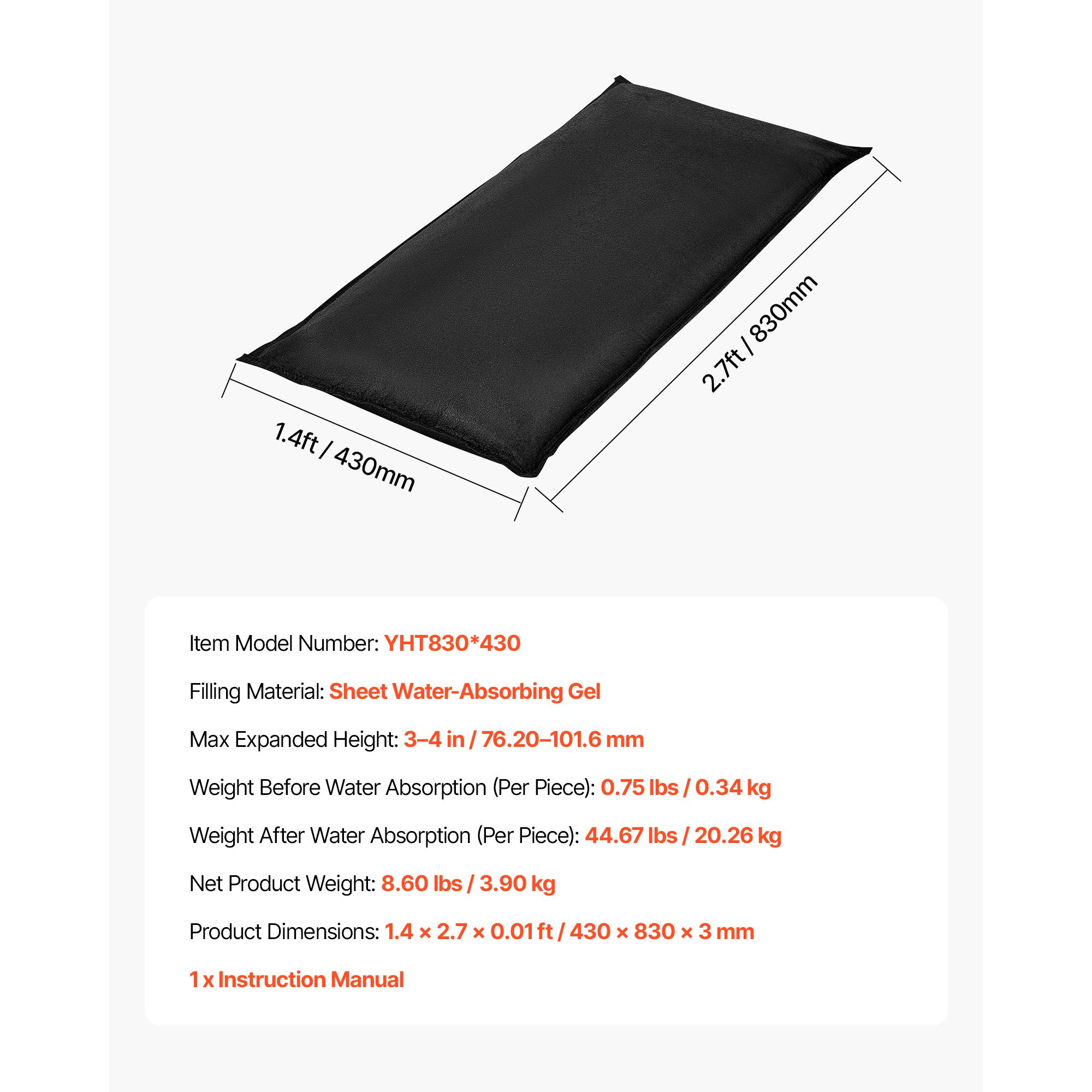 Flood Barrier, 10 Pack, 1.4 x  - Flood Barrier Bag 评论和价格